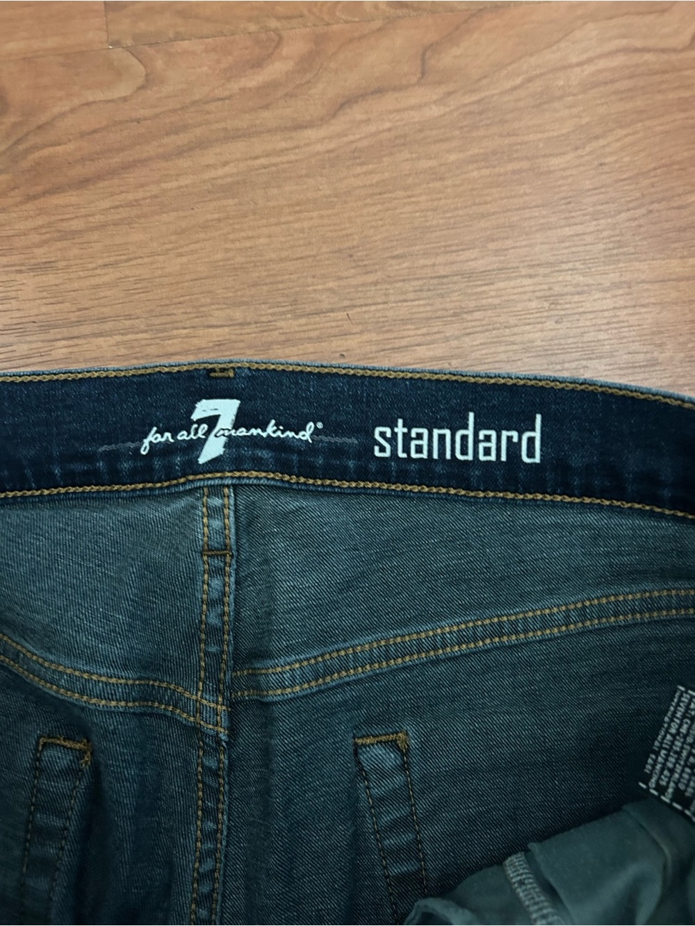 7 For All Mankind Standard Jeans Mens 34 Blue Medium Wash Straight Leg Made USA - Picture 4 of 7
